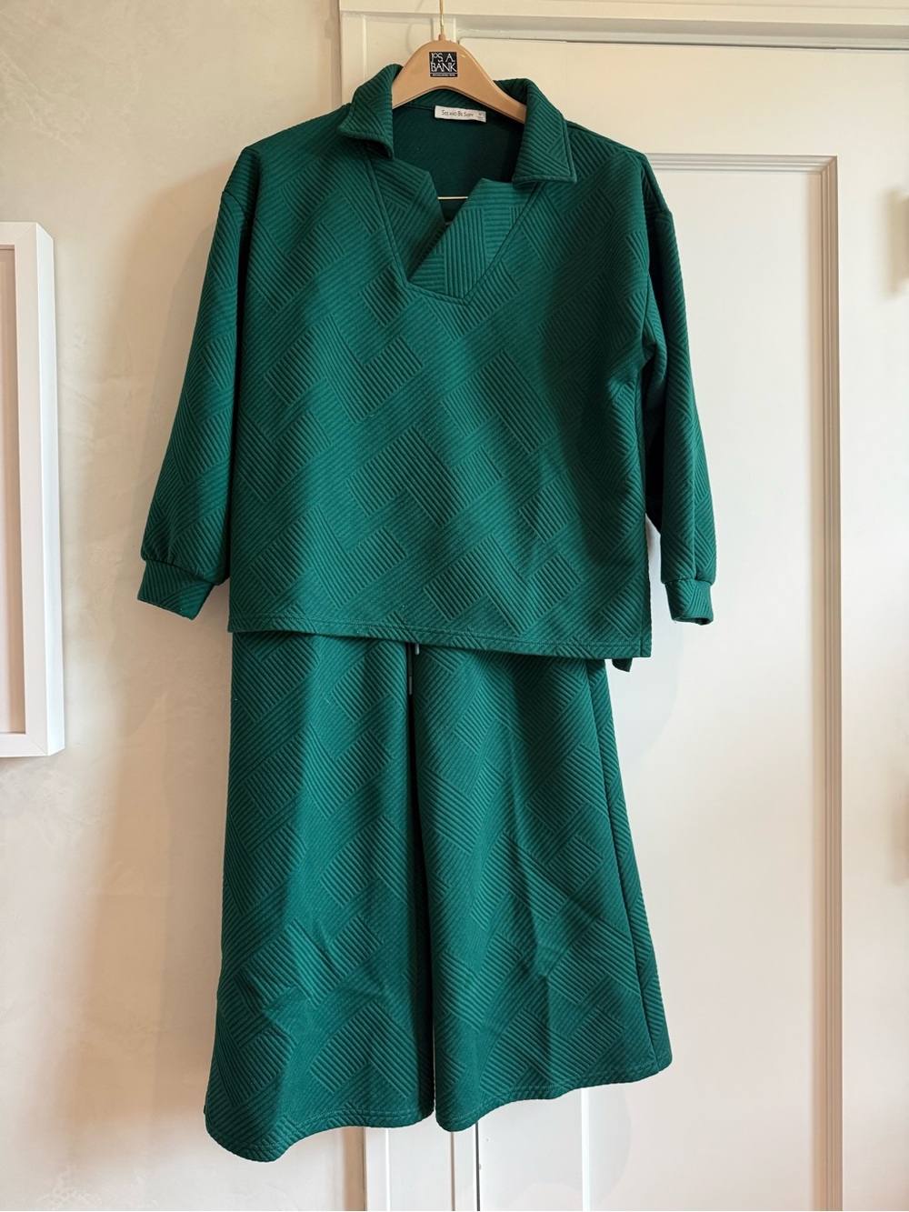 Kids Green Textured Pajama Set